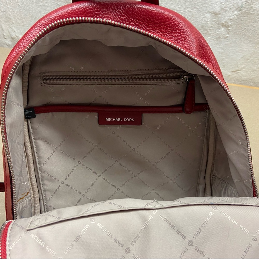 Michael Kors Red Leather Backpack Purse